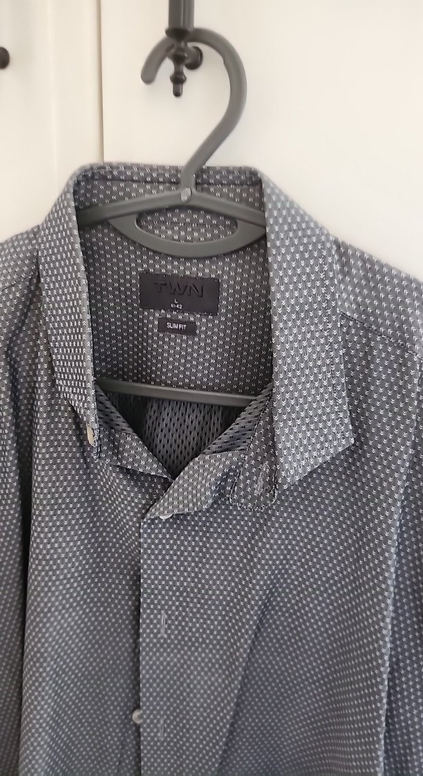 Gri Erkek Uzun Kollu Düğmeli Gömlek - Görsel 2