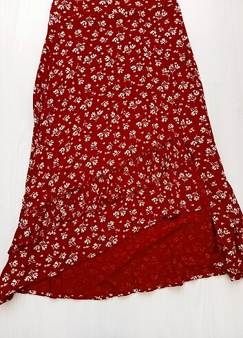 xs Beden Bordo yırtmaçlı etek