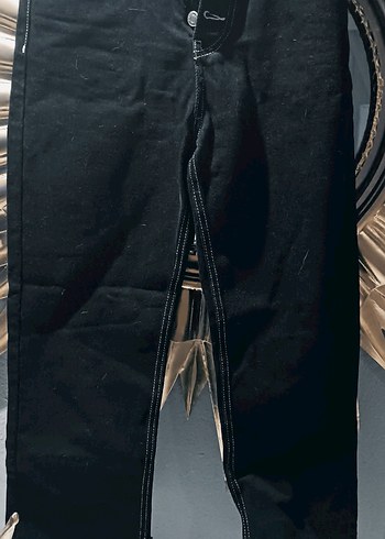 Planet Hollywood Siyah Midi Boy Kemerli Regular Fit Kot Pantolon