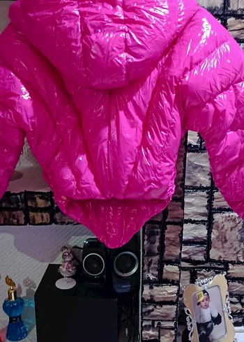 s Beden pembe Renk Pembe Düğmeli Uzun Kadın Kışlık Ceket