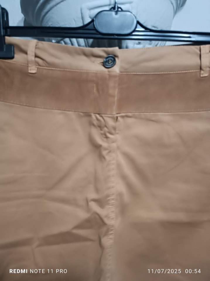 Bej Süet Kemerli Midi Etek - Görsel 2