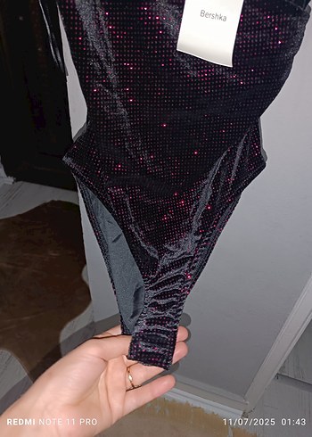 Siyah Parlak Mini Kadın Mayo - Görsel 8