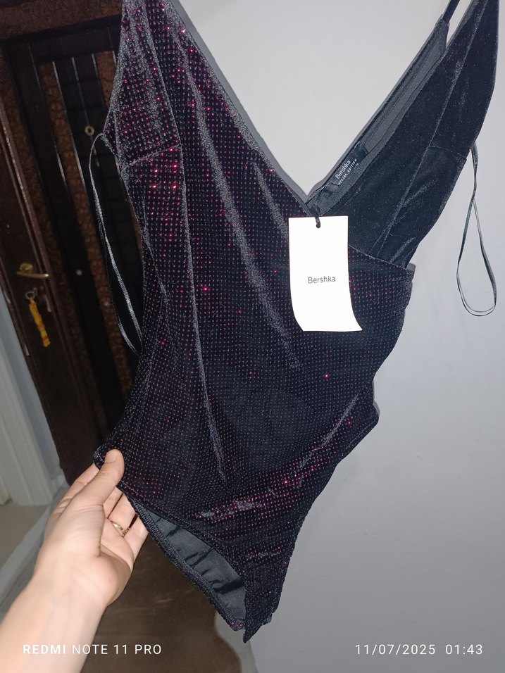 Siyah Parlak Mini Kadın Mayo - Görsel 4