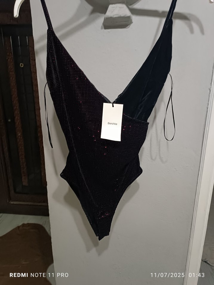 Siyah Parlak Mini Kadın Mayo - Görsel 2