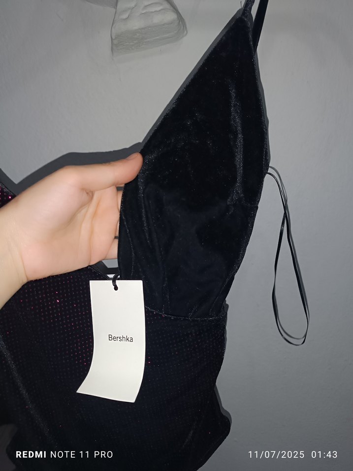 Siyah Parlak Mini Kadın Mayo - Görsel 5