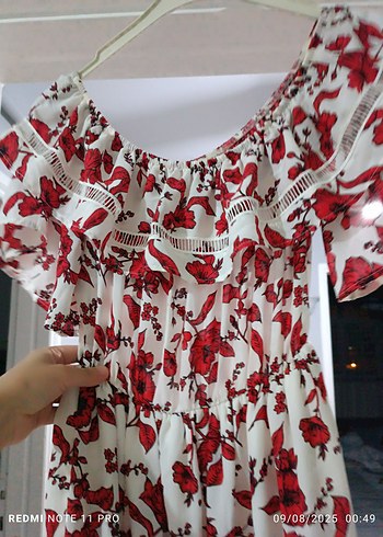 Uzun, Kayık Yaka, Rüya Bohem Elbise - Görsel 5