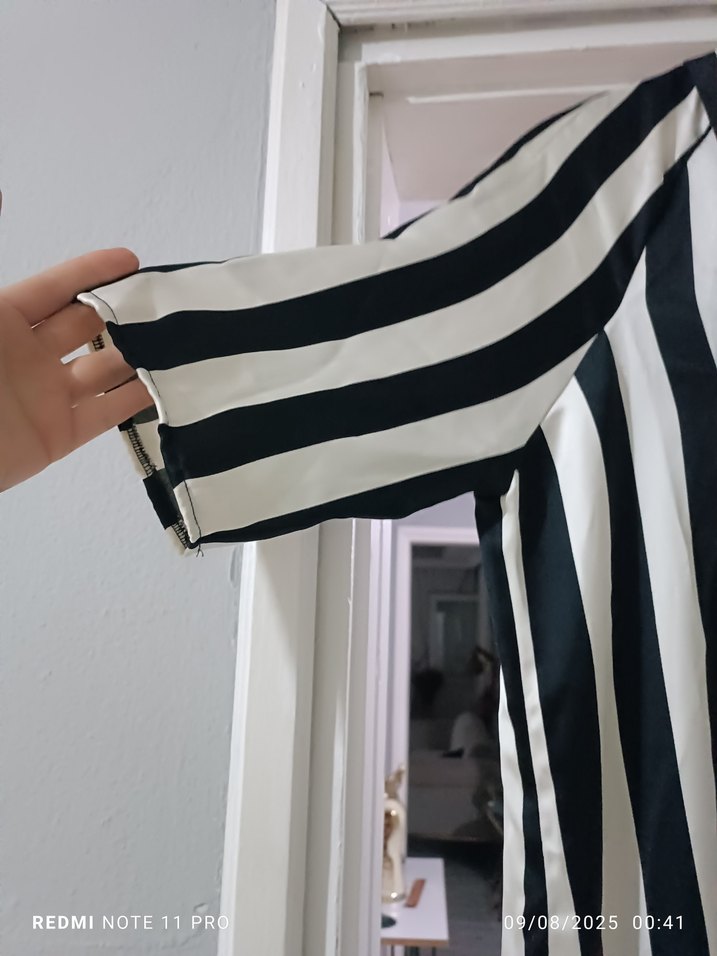 Zebra Desenli Uzun Salaş Tunik elbise - Görsel 4