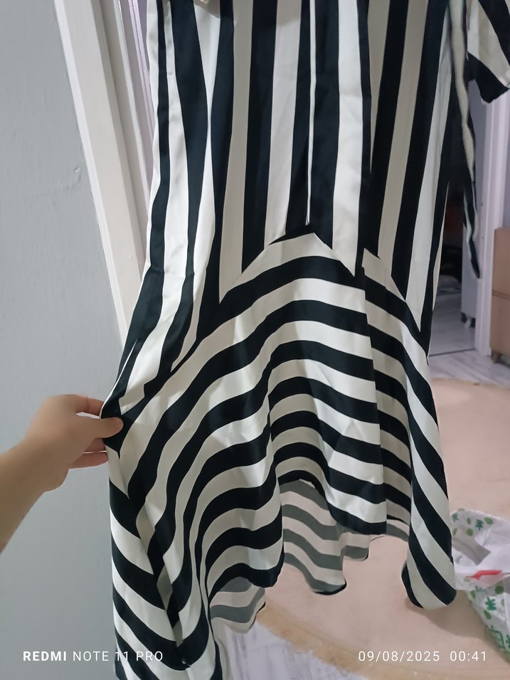 Zebra Desenli Uzun Salaş Tunik elbise - Görsel 5