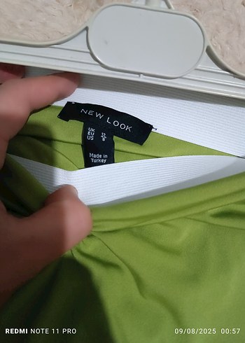 Drapeli Yeşil Uzun Straplez Etek - Görsel 5