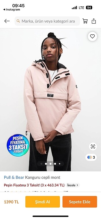 Pull & Bear kanguru cepli mont