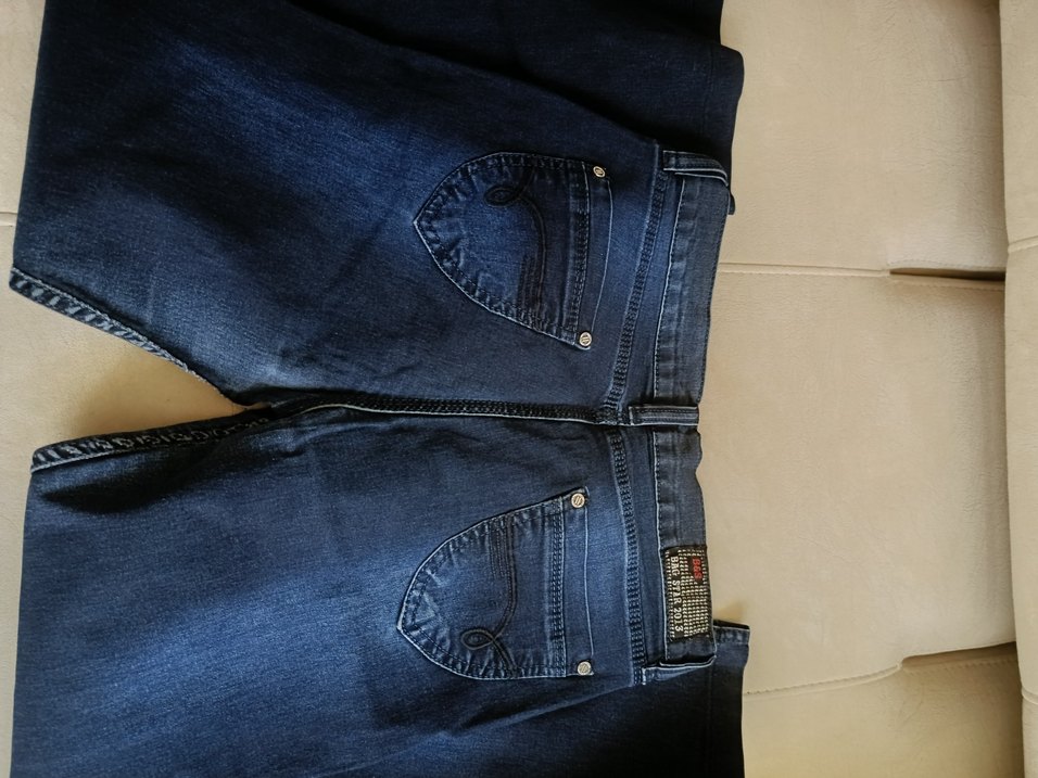 Kadın Lacivert Kot Pantolon - Normal Boy, Kemerli - Görsel 4