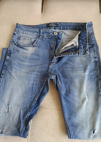 Mavi Normal Kesim Denim Erkek Pantolon - Görsel 2