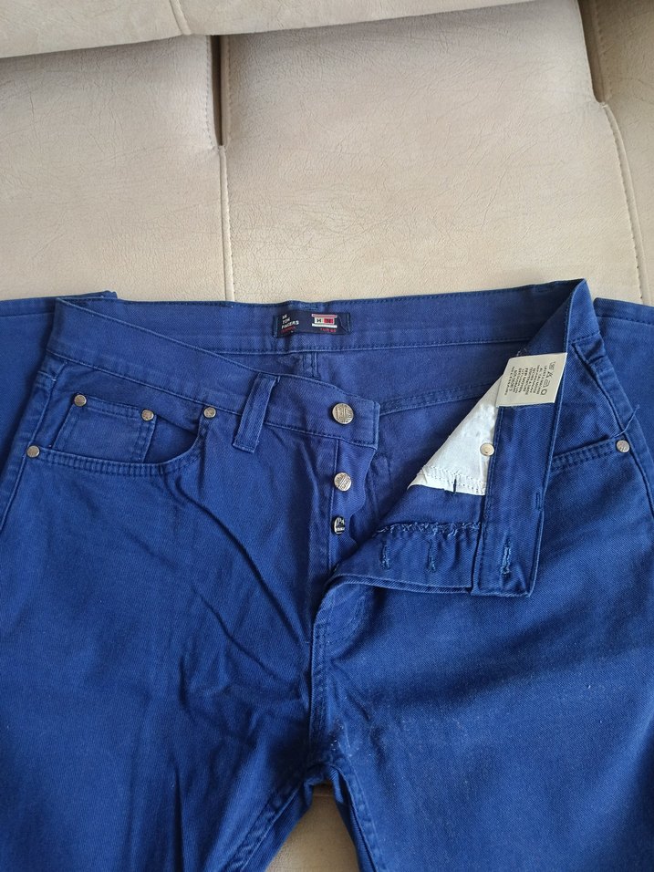 Erkek Lacivert Kemerli Denim Pantolon - Görsel 3