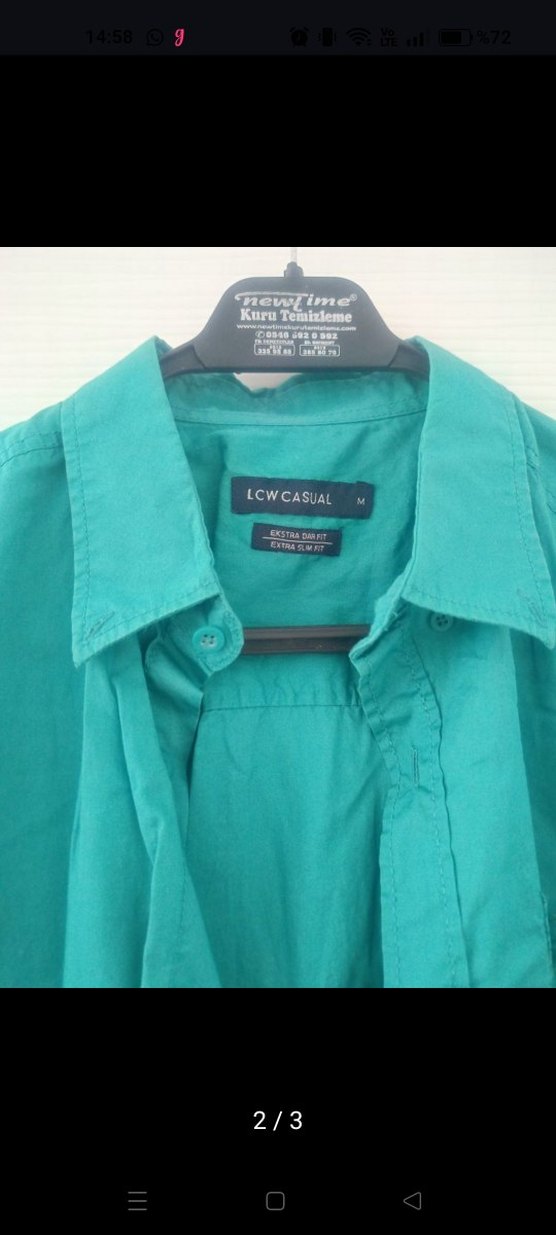 Turkuaz Düğmeli Erkek Gömlek LCW Casual - Görsel 2