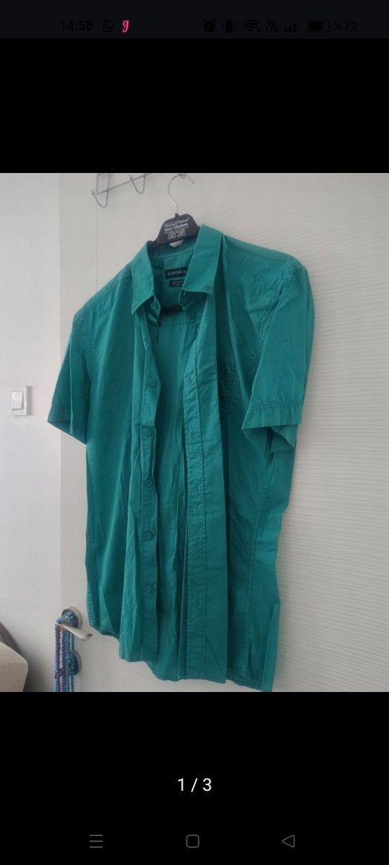 Turkuaz Düğmeli Erkek Gömlek LCW Casual - Görsel 3