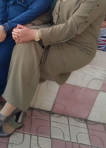 Düğmeli Uzun Kollu Haki Tunik