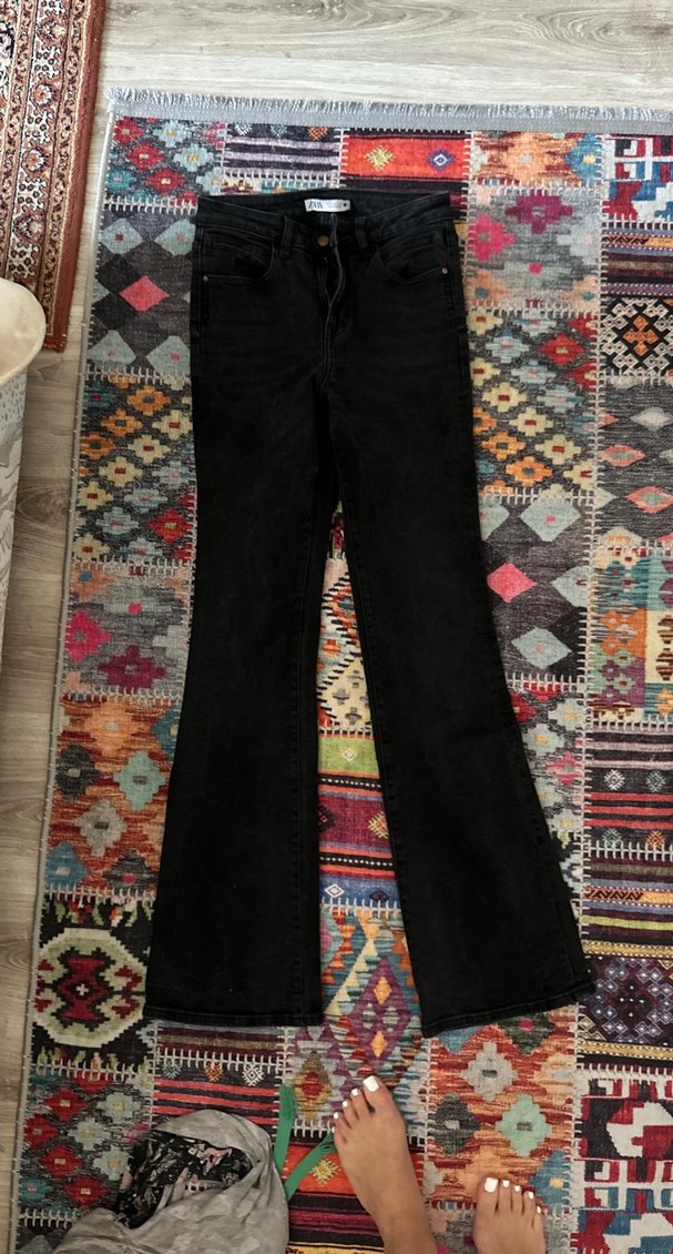 Gri Fermuarlı Kadın Denim Jean - Görsel 2