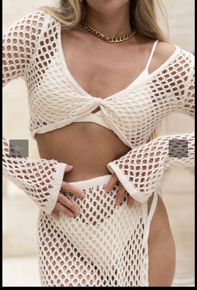 Beyaz Dantel Detaylı Uzun Bohem Etek - Görsel 2