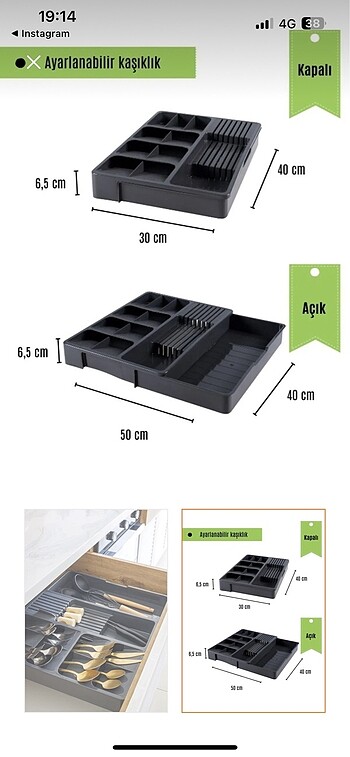 Çekmece içi kaşıklık