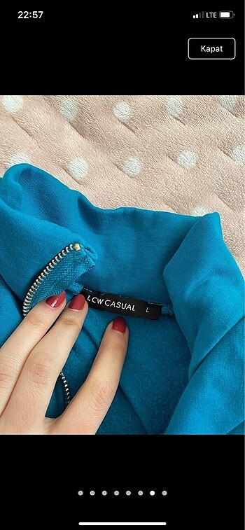 l Beden mavi Renk Fermuarlı sweatshirt