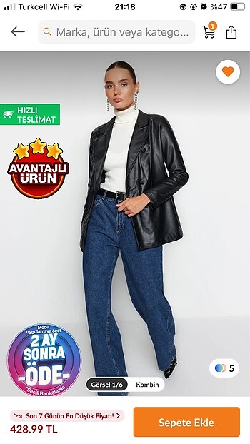 l Beden siyah Renk Deri ceket