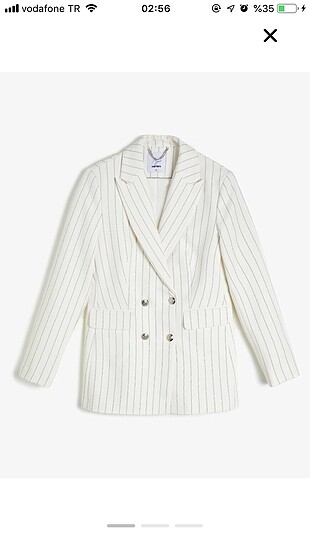 çizgili kalın kumaşlı blazer