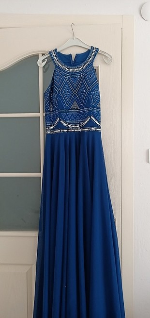 Mavi taşlı abiye