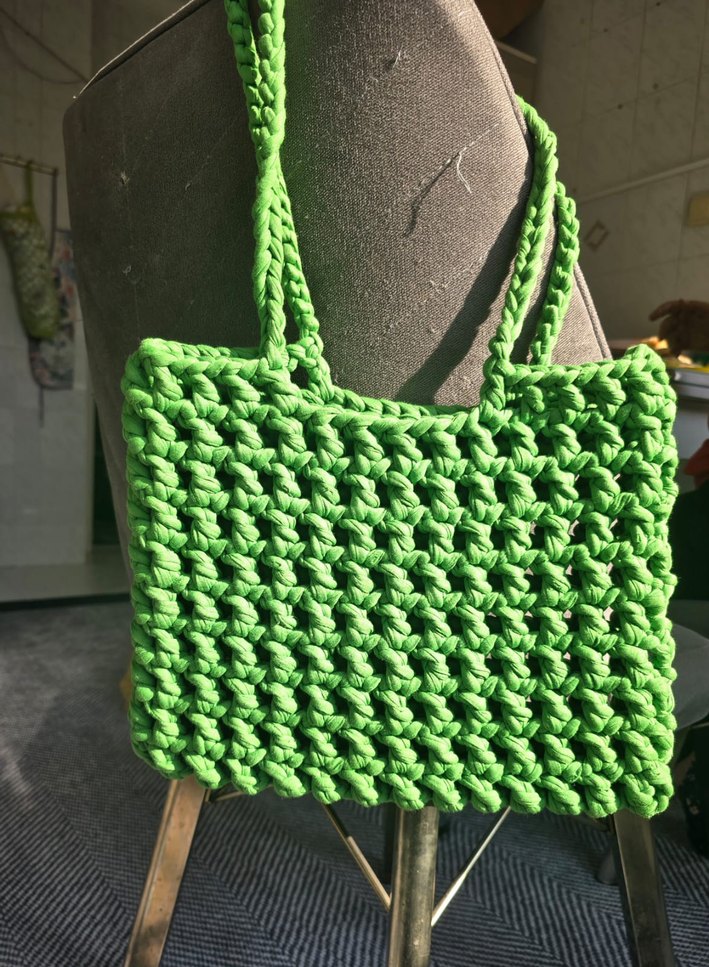 Yeşil Örgü Kadın Çanta - Görsel 2