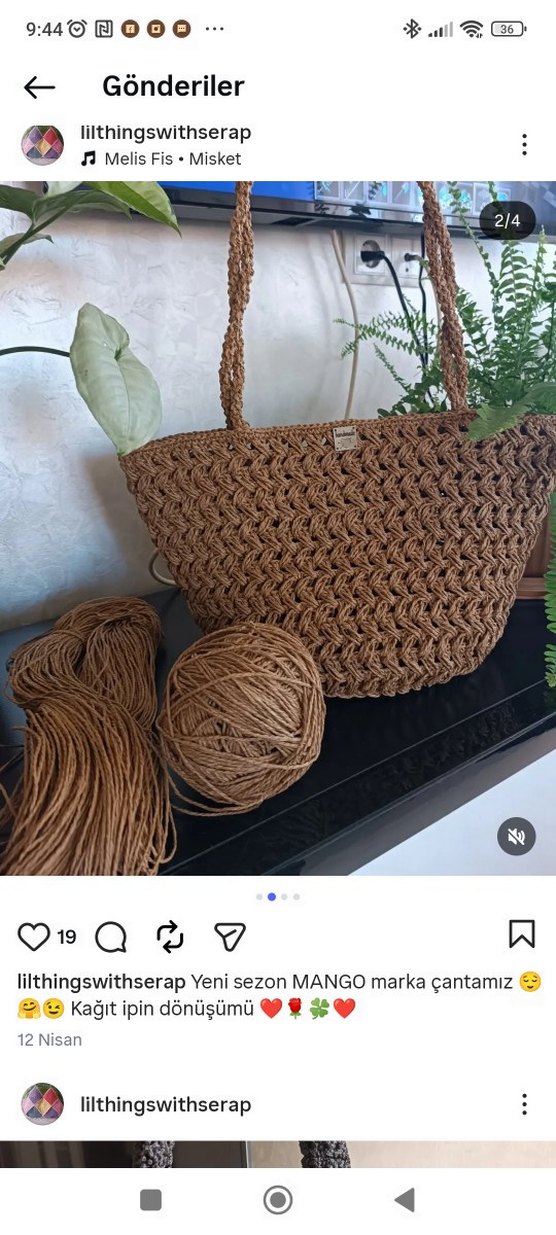 MANGO Örgü Kadın El Çantası - Görsel 2