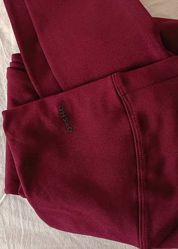 Oysho Bordo Kadın Spor Tayt, Midi Boy, Sade