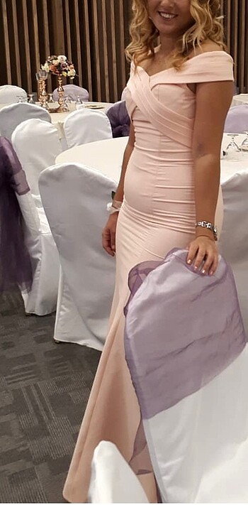 Pudra pembe elbise