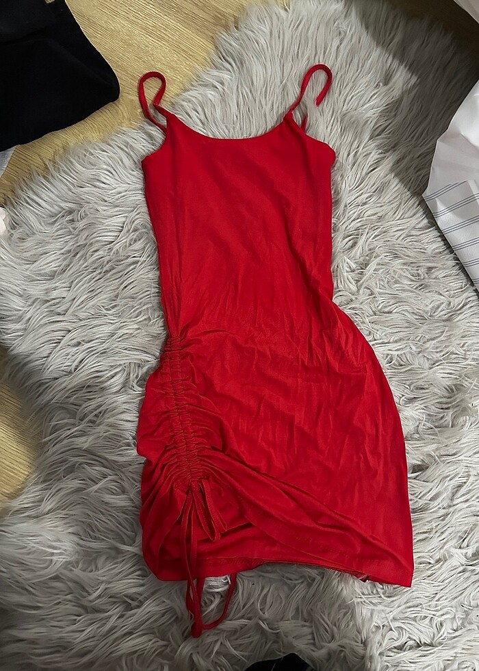 Kırmızı mini elbise - Görsel 2