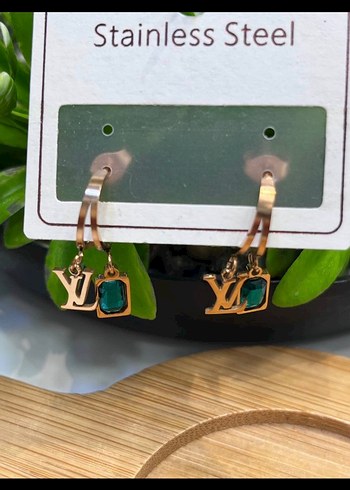 Yeşil Taşlı Mini Kadın Küpeler - Görsel 2