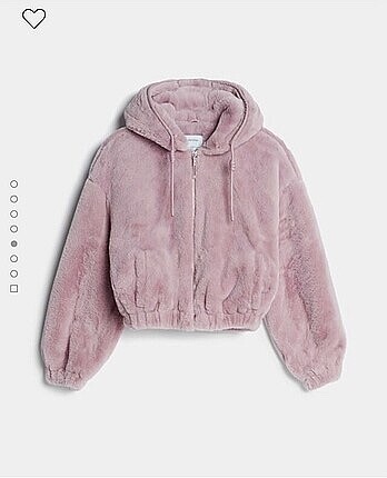 Bershka pembe peluş mont