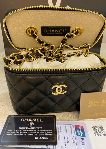  Beden Chanel Kadın Siyah Altın Çanta (Orijinal Değil)