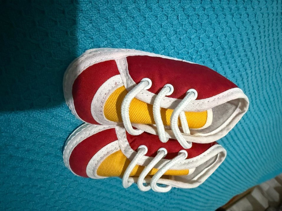 Renkli Bağcıklı Erkek Bebek İlk Adım Ayakkabısı - Görsel 2