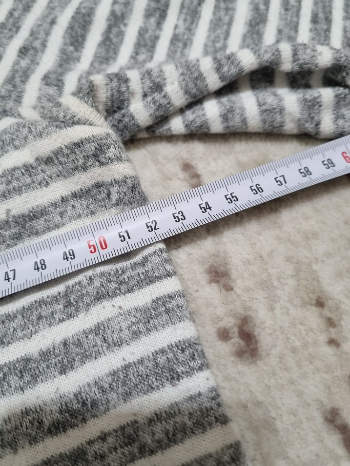 Gri Çizgili Uzun Kollu Kadın Triko - Görsel 2