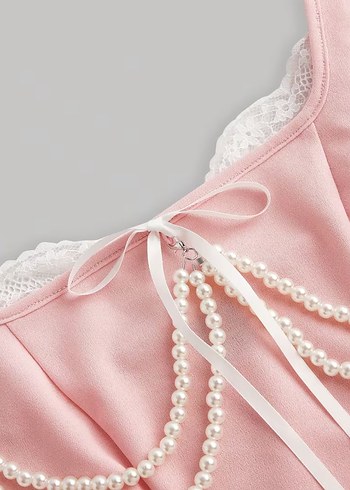 Pudra Dantelli Midi Bustiyer - Görsel 3