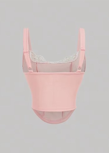 Pudra Dantelli Midi Bustiyer - Görsel 4