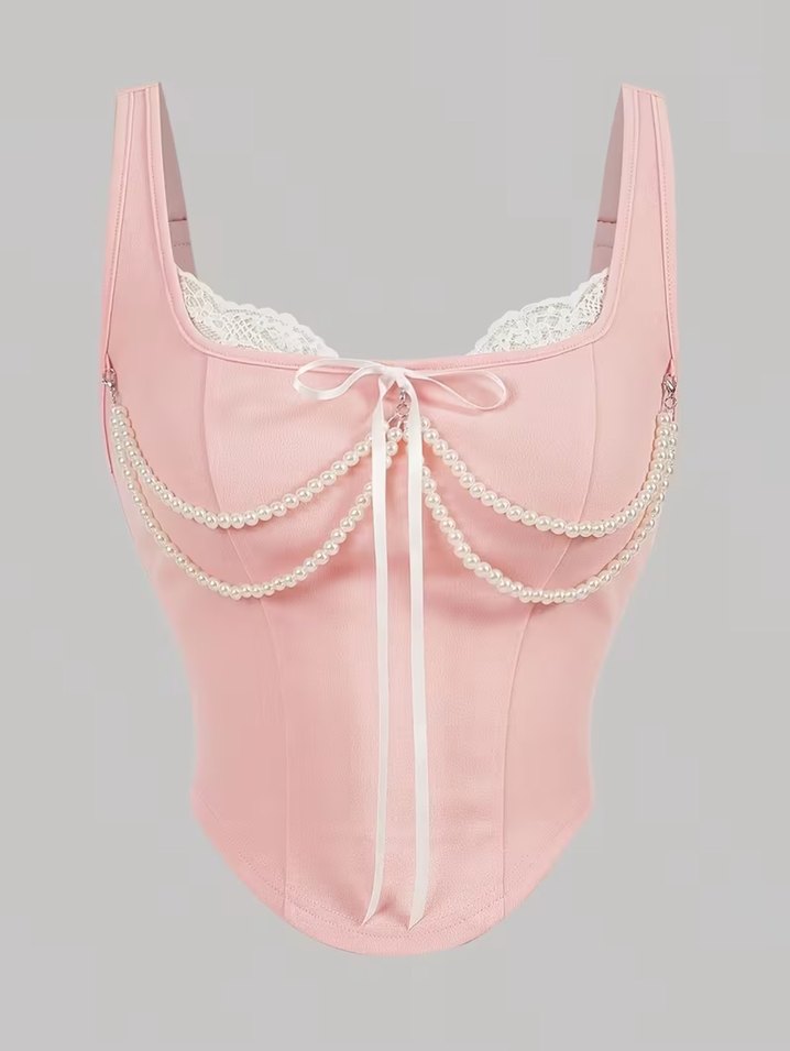 Pudra Dantelli Midi Bustiyer - Görsel 2