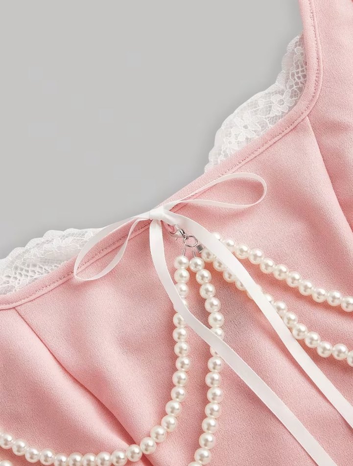 Pudra Dantelli Midi Bustiyer - Görsel 3