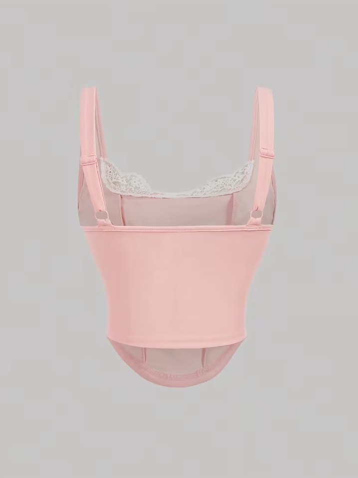 Pudra Dantelli Midi Bustiyer - Görsel 4