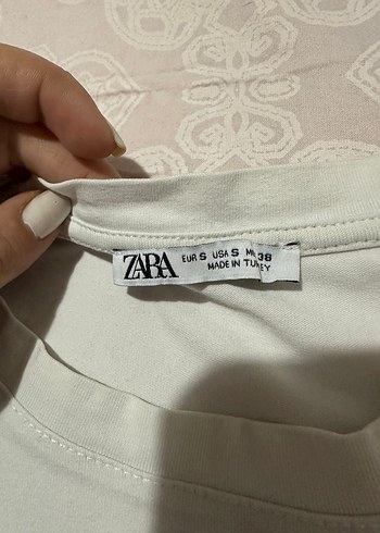 Kadın Zara Beyaz Basic Kısa Kollu Tişört - Görsel 2