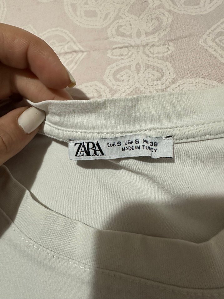 Kadın Zara Beyaz Basic Kısa Kollu Tişört - Görsel 2