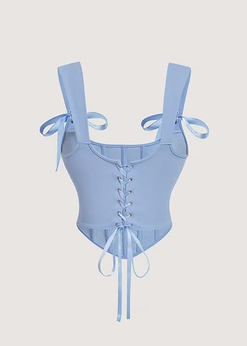 Mavi Fiyonklu Strappy Büstiyer - Görsel 2