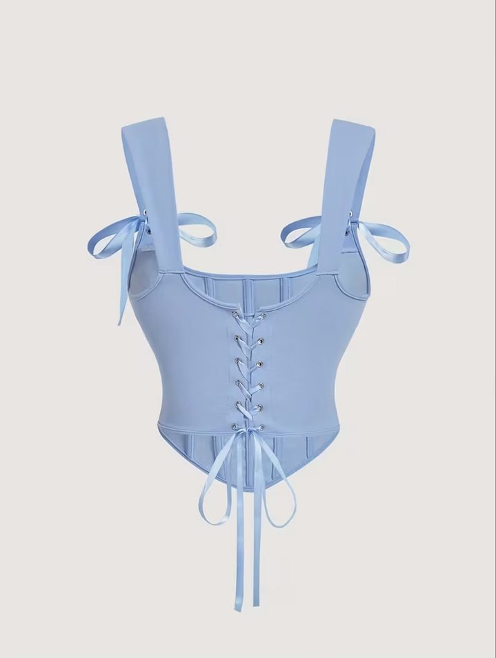 Mavi Fiyonklu Strappy Büstiyer - Görsel 2