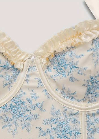 Dantel Detaylı Beyaz Straplez Bustiyer - Görsel 2