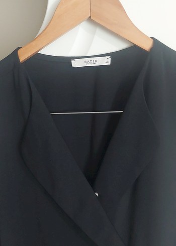 Düğmeli Siyah Kolsuz Kadın Klasik elbise - Görsel 2