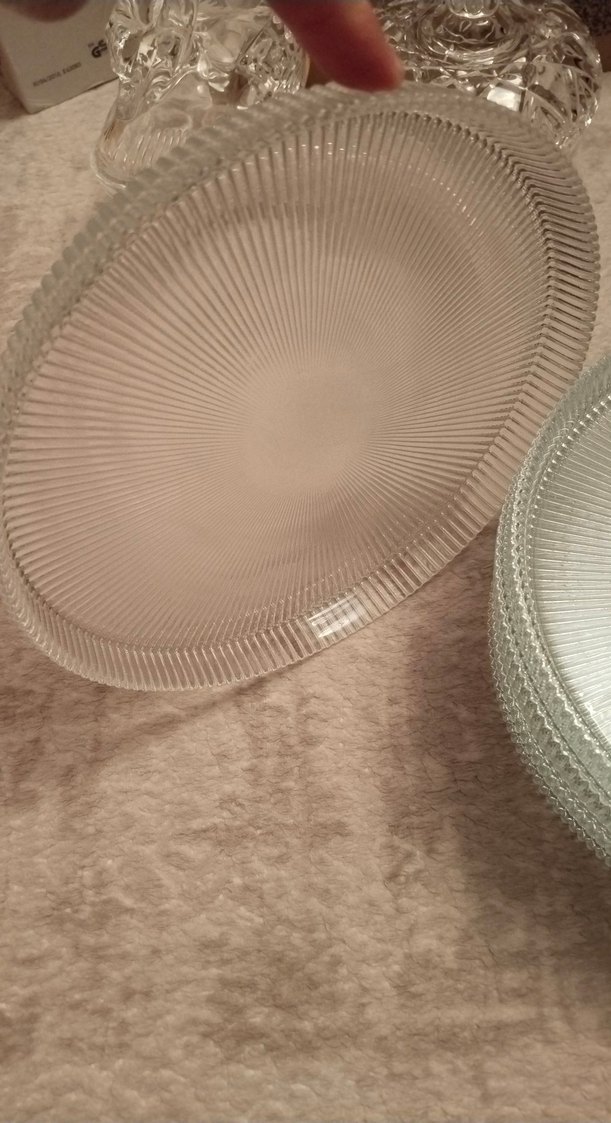 Bej Renkli Düz Cam Tabak 6 adet - Görsel 2