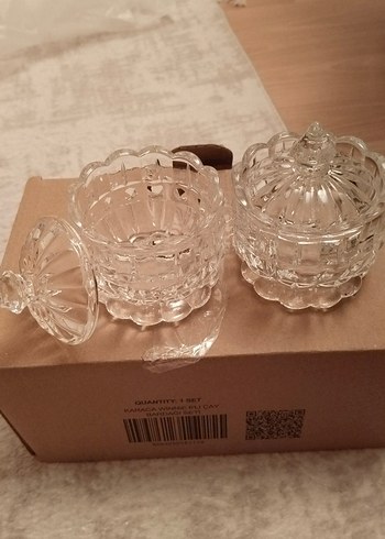 Vintage Şeffaf Cam Kapaklı Küçük Kavanoz Seti - Görsel 4